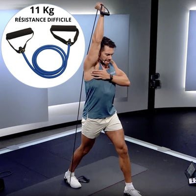 Homme qui s'entraine avec elastique musculation 11 Kg